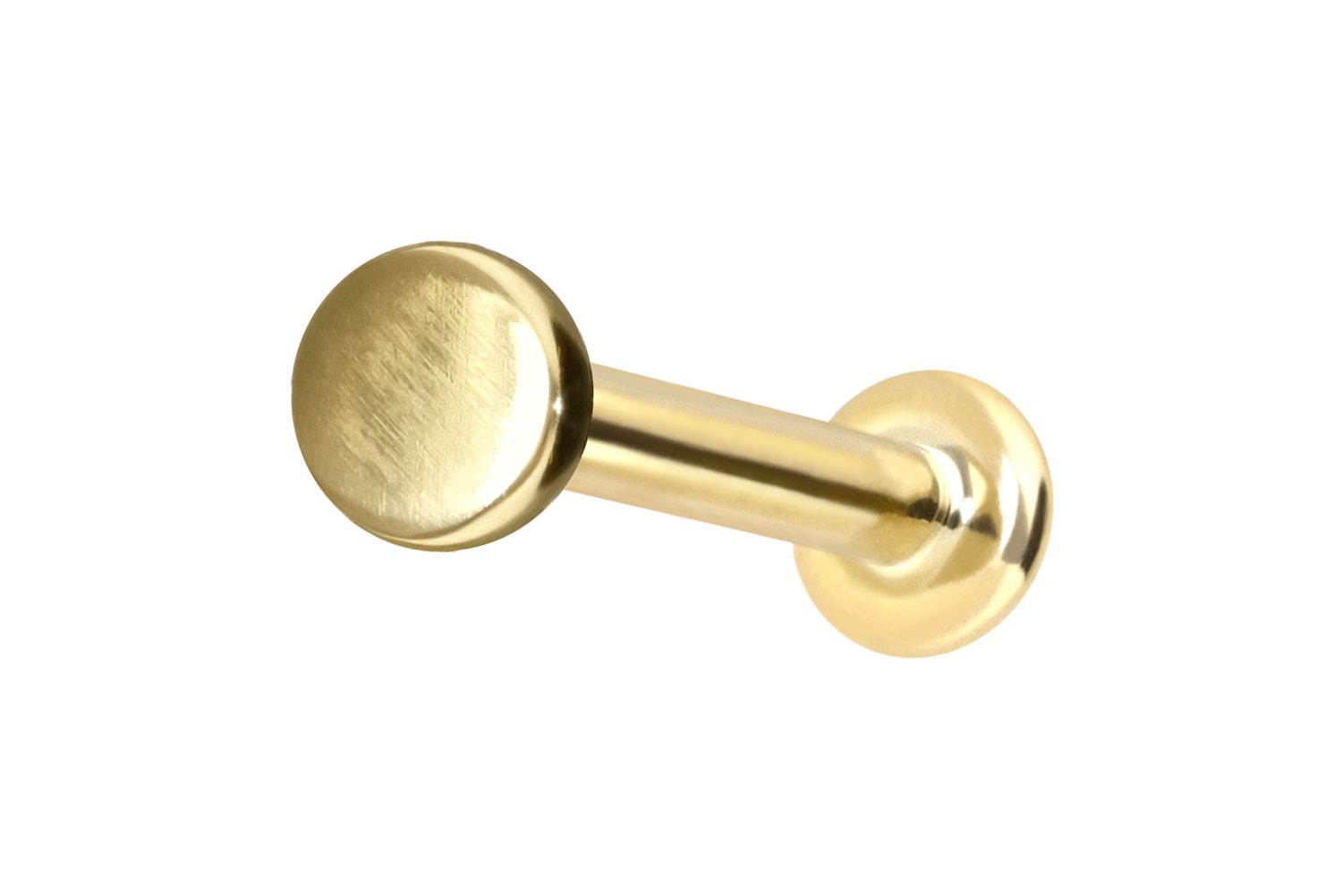 14 Karat Gold Labret Piercing mit Push Fit DISC